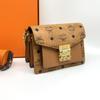 [Pre-Owned] Laurel Lock Detachable Adjustable Shoulder Strap Coated Canvas And Napa Leather Accordion Crossbody Mini Bag - Very Good #15624WY