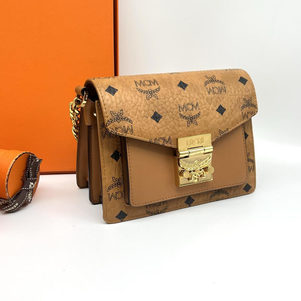 [Pre-Owned] Laurel Lock Detachable Adjustable Shoulder Strap Coated Canvas And Napa Leather Accordion Crossbody Mini Bag - Very Good #15624WY