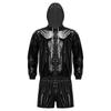 S-3XL Set Abbigliamento Sportivo Impermeabile da Uomo Felpa con Cappuccio e Zip Frontale a Maniche Lunghe Giacca a Vento con Slip Integrati Boxer per Nuoto Allenamento Outfit Anti-Sudore