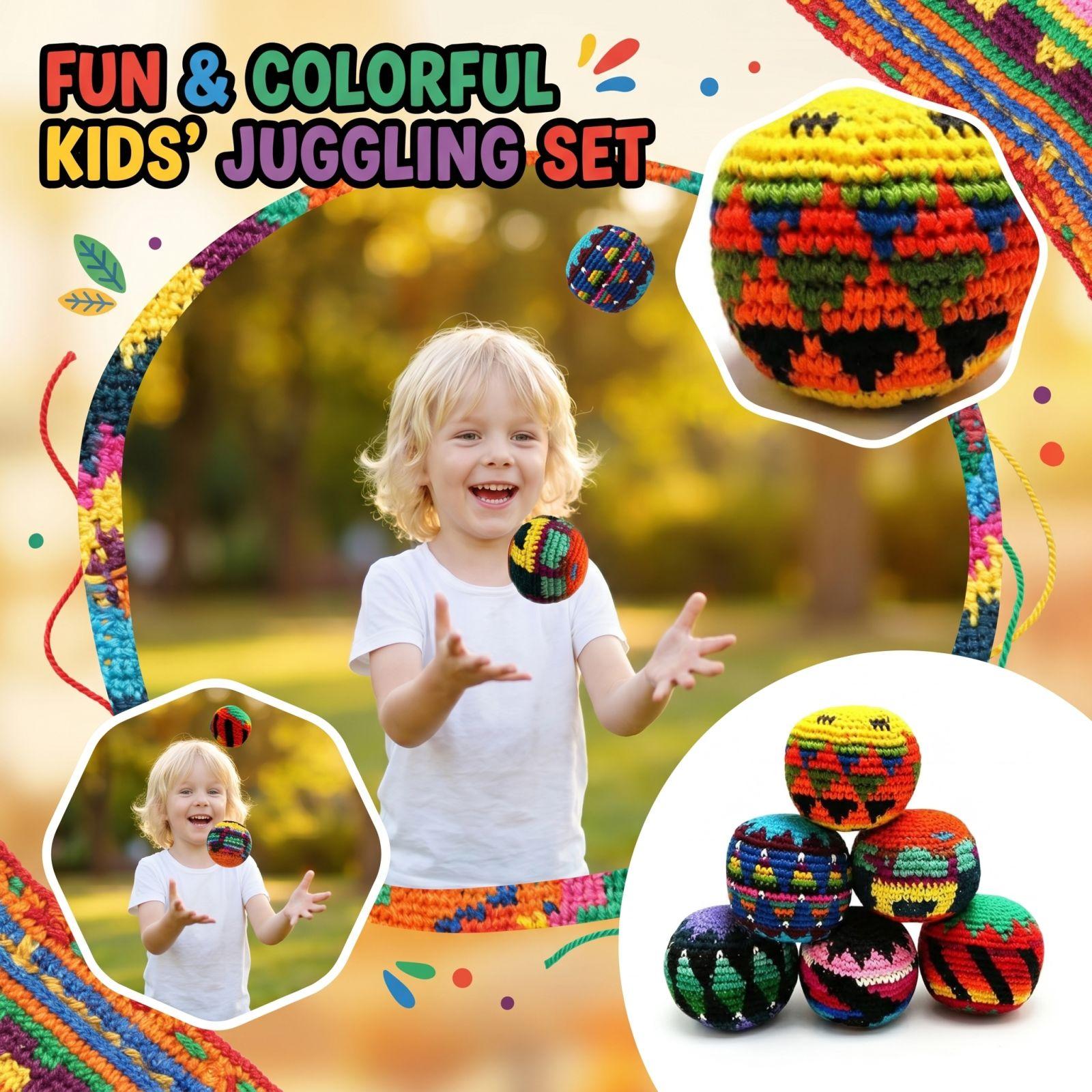 

6pcs Kids Bean Bags Set Handwoven Cotton Fabric Filled Soft Durable Lightweight Toss Game Balls for Indoor Outdoor Play One Size
