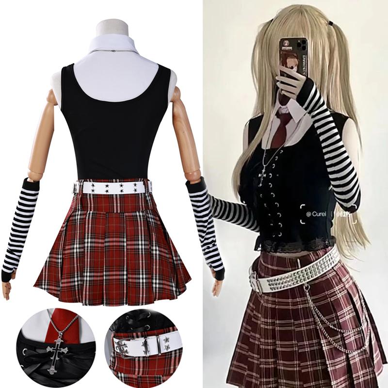 Misa Amane Cosplay Note Death Cosplay Costume Debut Daily Sexy Dress Subculture Necklace y2k GothLoli Uniform Outfit