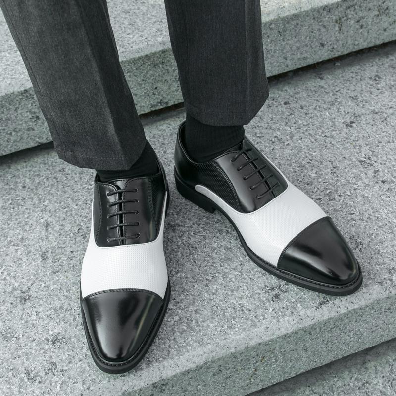 Men's Derby Dress Shoes For Men Oxfords Leather Shoes Lace Up Formal Black Leather Wedding Party Shoes Casual Luxury Brand 2025