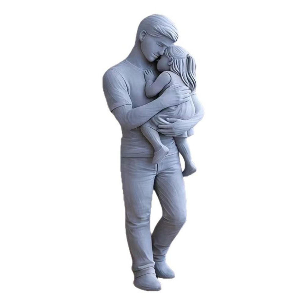 3D Printed Father and Girl Statues Standing Nordic-Style Ornaments Father's Day