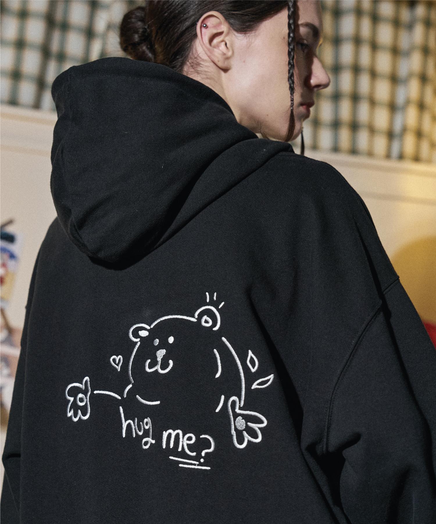 Худи Compagno Hug Me с вышивкой Черное Black/L