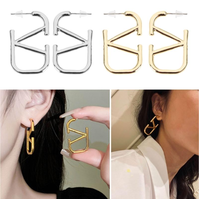Minimalist Geometric Gold Lightweight Letters Earrings Highlight V Shaped Earrings for Women Aesthetic Ear Jewelry