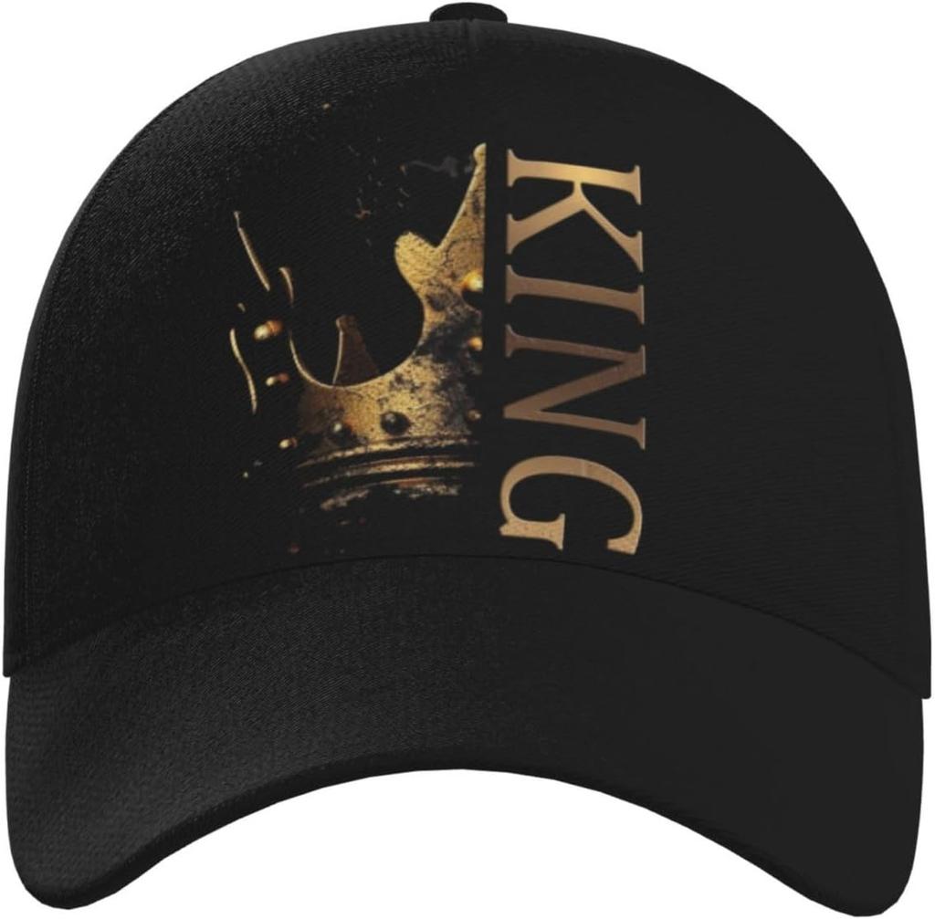 Black White Lion Portrait King Cap Men Baseball Cap Cool Sun Hats Adjustable Cap Mens Hat Trucker Hat King for Women Men