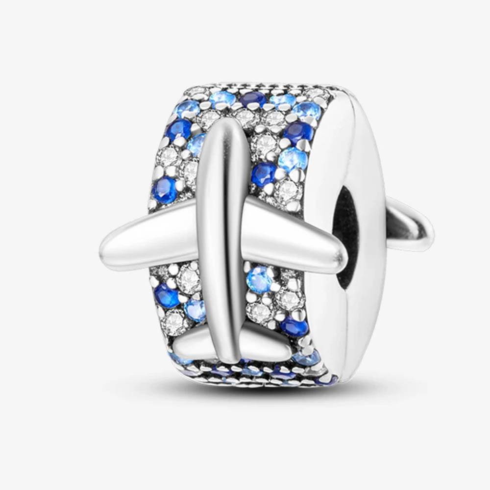 New In Color Zircon Angle Round Clip Bead Fit Pan Original Bracelet Women Copper Safety Chain Jewelry Gift