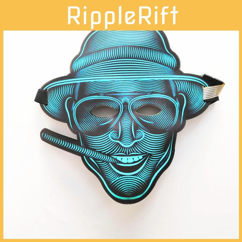 Maschera Unisex LED Reattiva al Suono per Danza Rave Edm Plur Festa Halloween