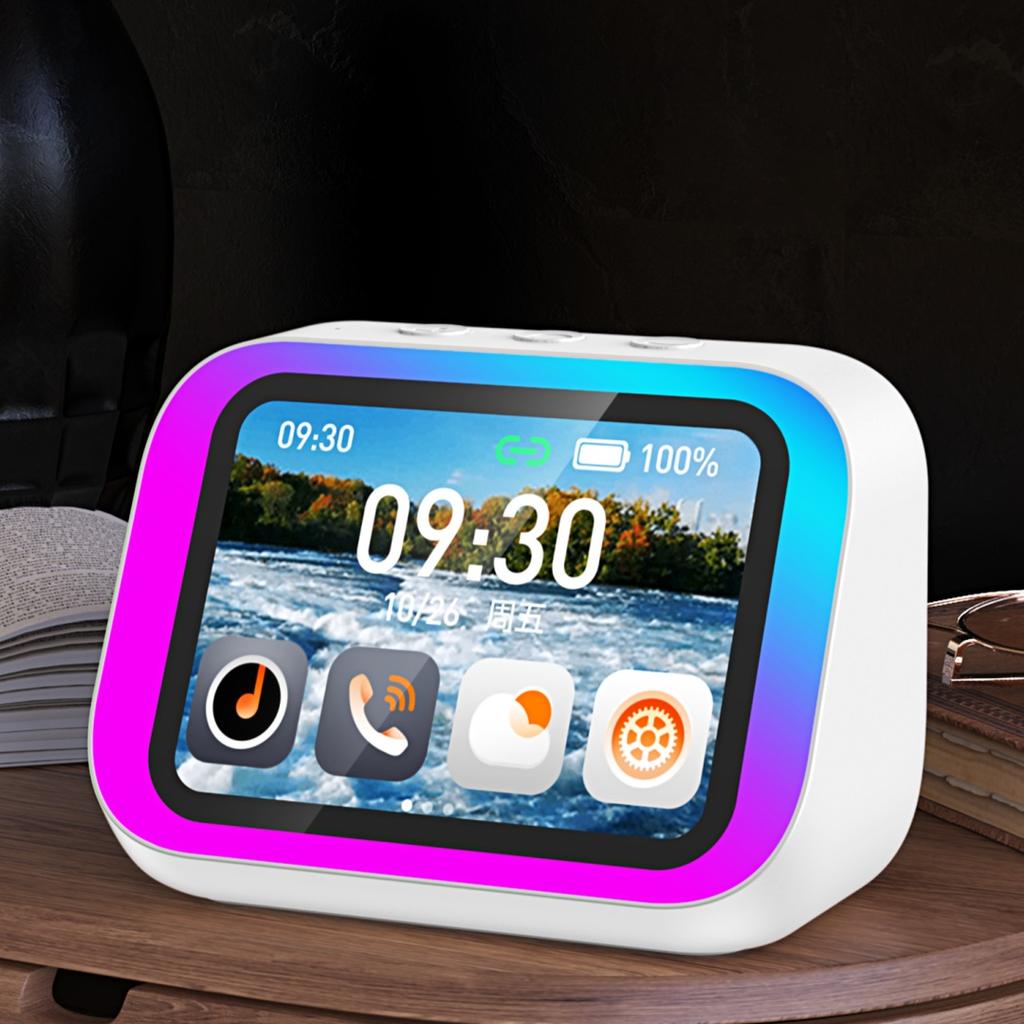 New TF26 Pro Smart Speaker 4.0inches TFT Bluetooth Audio LED Display HD Hands-free Calling Playback Voice Assistant Multi-functional Device