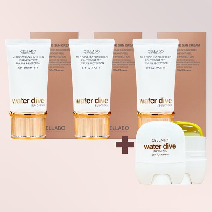 

Water Dive Sunscreen 60g x 3 + Sun Stick 25g x 1 (31785810)