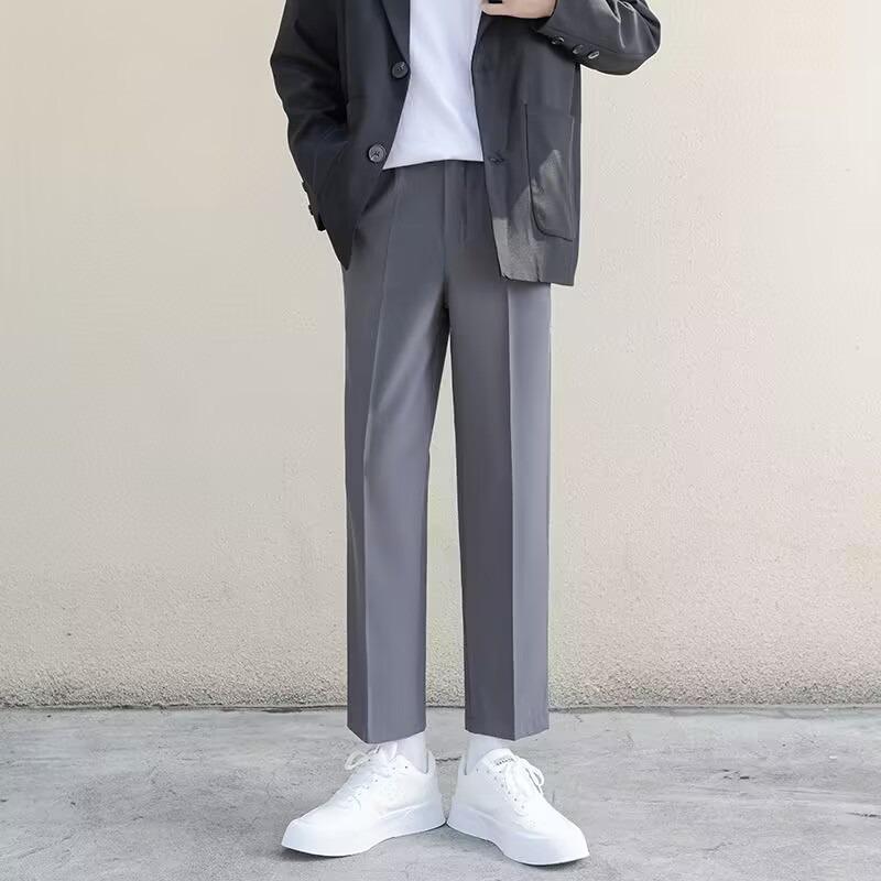 

Мужские брюки больших размеров быстросохнущие из ледяного шелка прямого кроя - Летние спортивные, Легкие, Свободного кроя, Повседневное платье в пол. XL