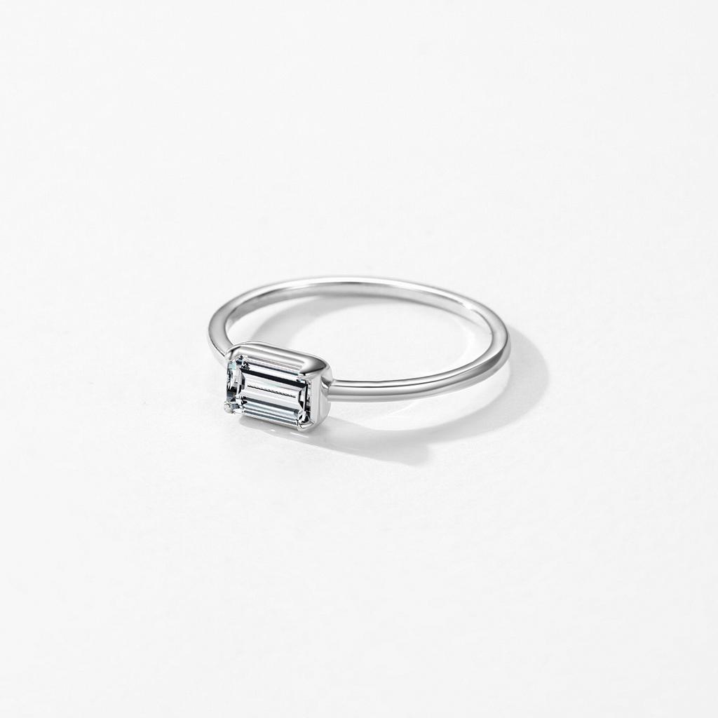 925 Sterling Silver Emerald Cut Rectangle CZ Ring Exquisite Simple Anniversary Gifts For Women Fine Wedding Jewelry