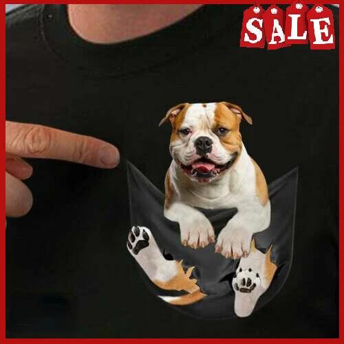 Bulldog In Pocket Funny Dog Lover Dog Mom Gift TShirt 100 Cotton ONeck Summer Short Sleeve Casual Mens Tshirt Size S3XL S