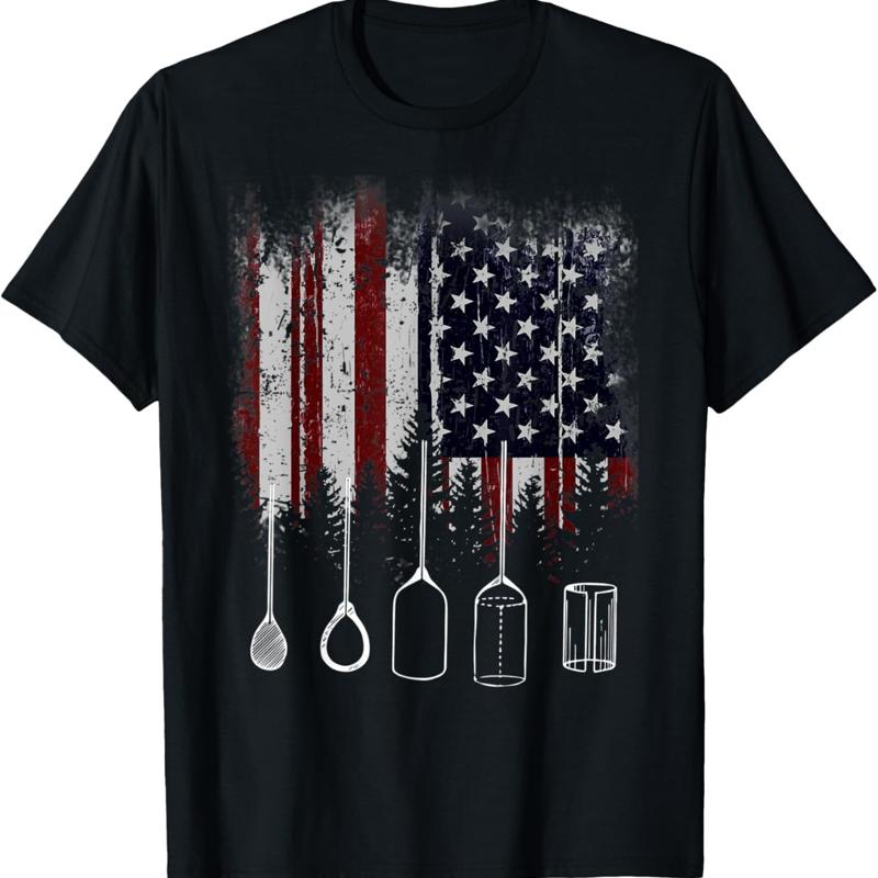

Funny USA American Flag Glass Blowing T Shirt - Men s Summer Cotton Graphic Tee 5XL різнокольоровий