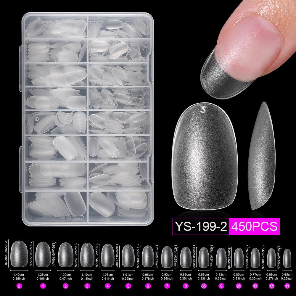 Matte 450-Piece Almond Wearable Nail Tips - Ultra-Thin, Seamless, No Filing Needed False Nails for Manicure