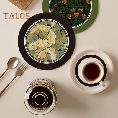 Posavasos Absorbente Vintage Étnico Floral Tela Alfombrilla para Taza de Té Diatomita de Secado Rápido Posavasos para Bebidas Calientes Frías