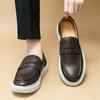 Luxury New Fashion Men's Platform Penny Loafter Leather Shoes Designer Male Comfortable Sneakers Tenis Masculino Zapatos Hombre