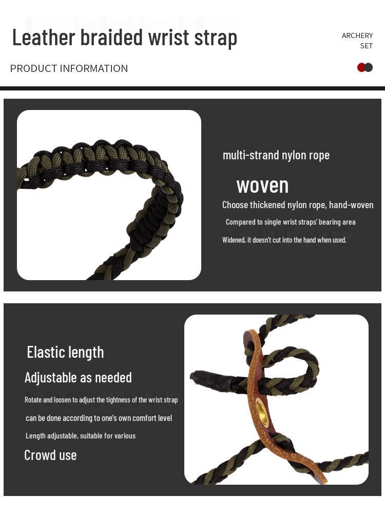 SP2000 Compound Bow Accessories: Shock Absorber, Five-Pin Sight, Whisker Biscuit Arrow Rest, Wrist Sling.