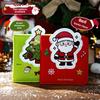 Christmas Gift Mini Thermal Binding PU Leather Square Notebook with Santa Claus and Christmas Tree Design for Drawing Notepad