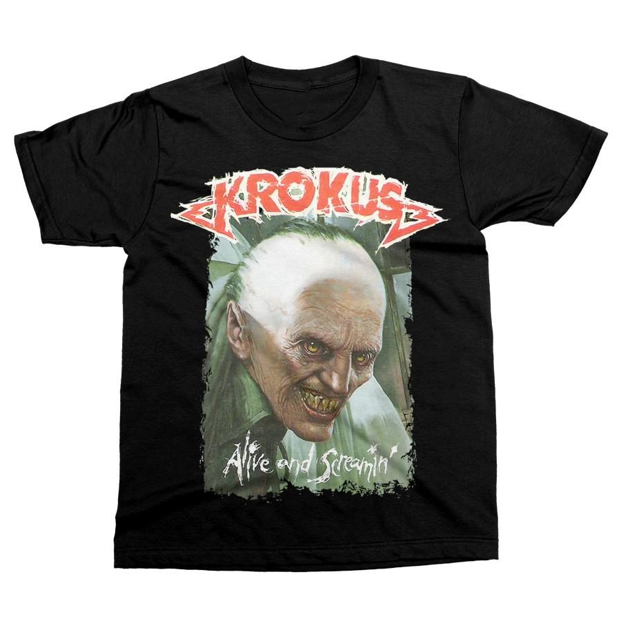 Krokus Band 1986 Alive And Screamin R Shirt Black Unisex S-5XL E1791 L