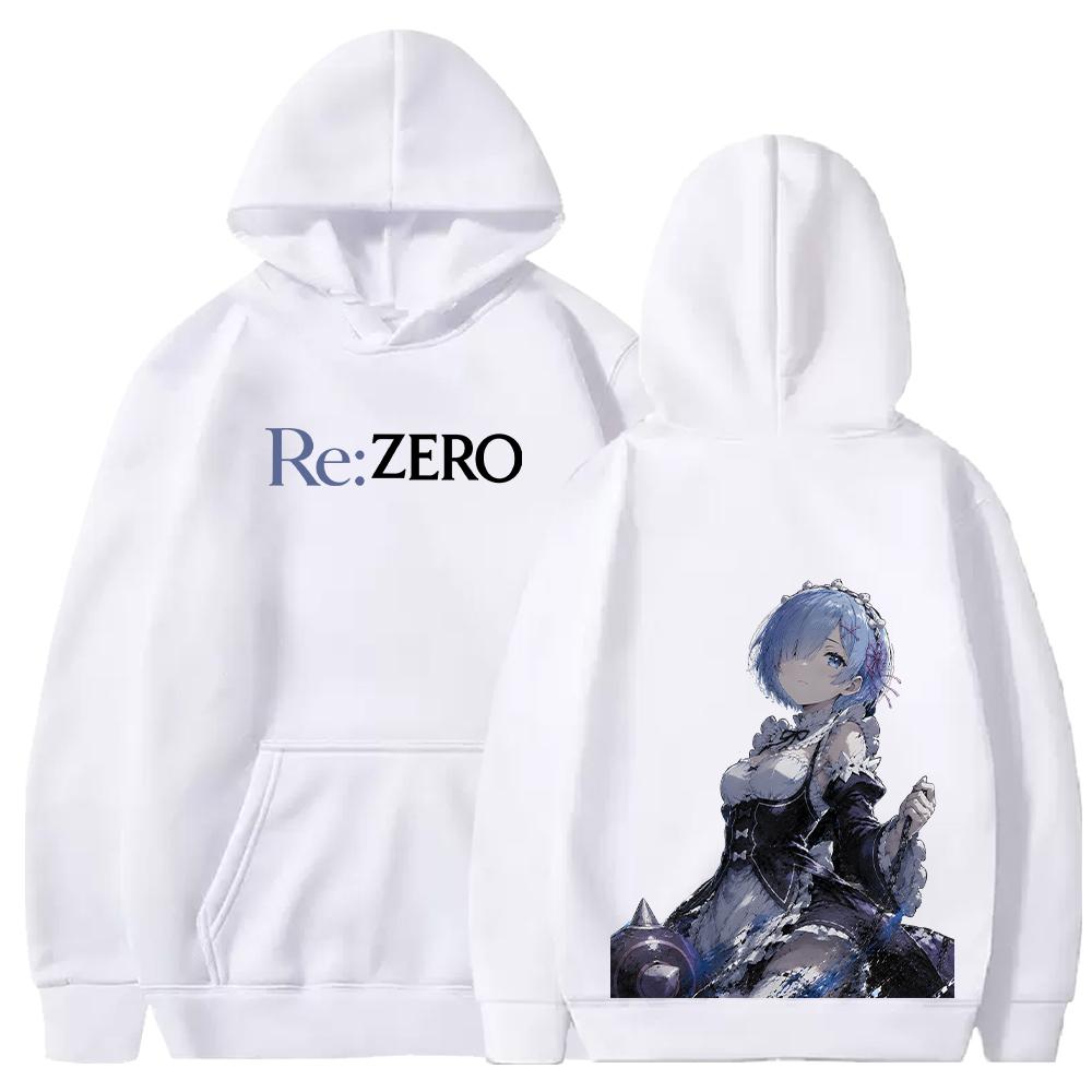 Rem Re:Zero Anime Hoodies Harajuku Fashion Oversized Streetwear Men Women Clothing Long Sleeves Casual Fleece Hooded Pullover