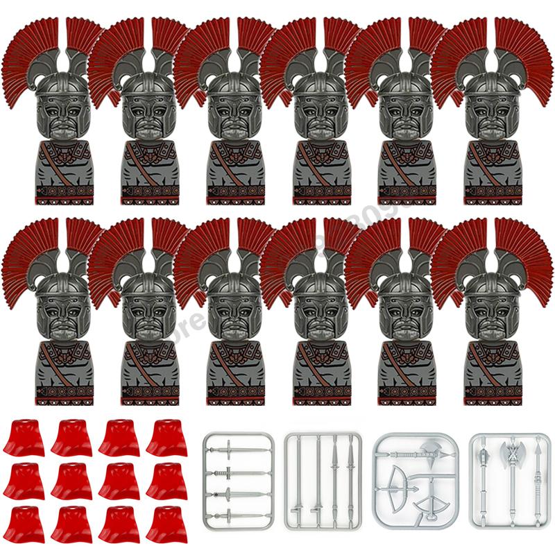 Medieval Military Building Blocks Roman Officer Soldier Knight Imperial Army Head Of State Elf Hunter Lion King War Horse Brick