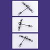 15Pcs Swivels Barrels Rolling Swivels Fishing Tackle Rig Swivels 3 Way Swivels with Glow Beads