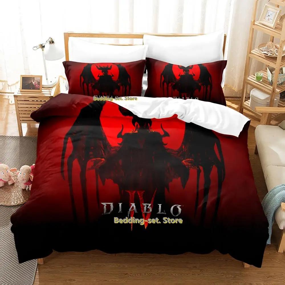 Nytt Diablo IV Sängklädesset Enkelt Twin Full Queen King Size Sängset Vuxen Barn Sovrum Påslakanset Anime parure de lit Säng