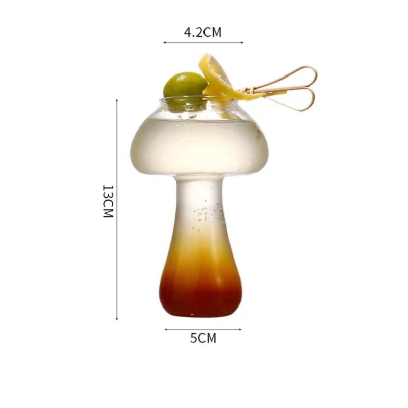

Round Head Mushroom Cup High Borosilicate Heat-resistant Glass Mug Creative Shape Cocktail Glass прозорий