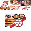 High-quality Red Silicone Egg Ring With Seven Holes For Perfectly Shaped Eggs And Pancakes