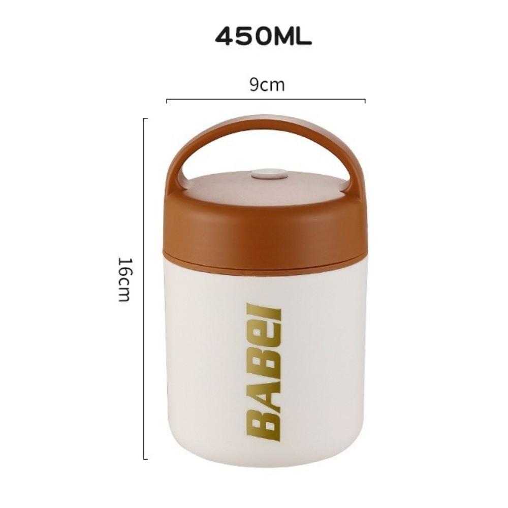 304 Stainless Steel Insulated Breakfast Mug 450ml Leak-Proof Hot & Cold Mug Double Wall With Handle Thermal Travel Mug Lunch Use