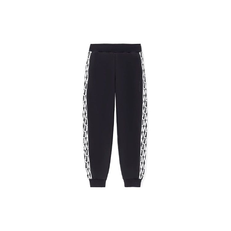 Li Ning X Jason Wu Collaboration Fashion Series Side Print Long Jogger Knit Sports Pants Unisex Pants Black AKLRG09-1