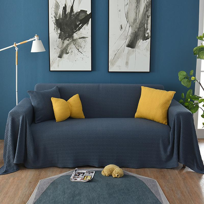 Solid Color Lazy People Couch Cover Comfort Sofa Towel Blanket for Living Room Universal Anti Cat Scratch Sofa Protection Cover