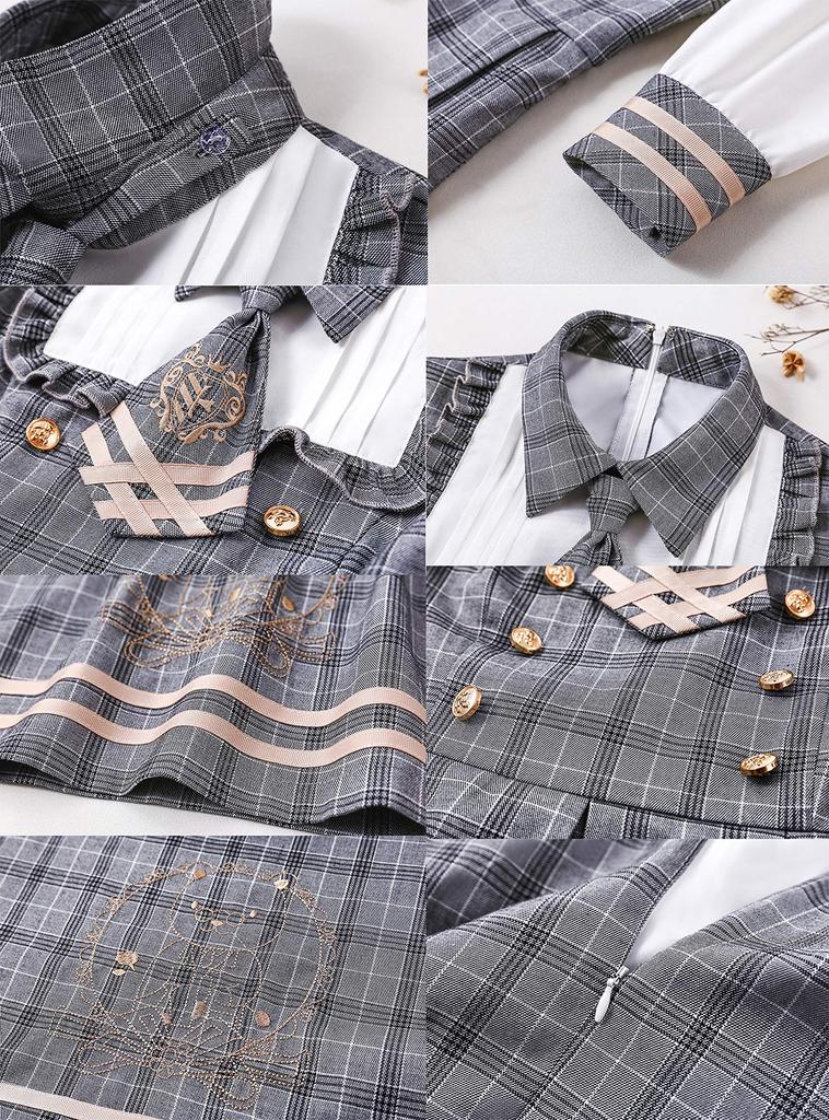 One Piece Lolita Langarmuniform Cosplay Lolita Detective Große Größe Crossdressing Mori Girl School Süße Kleidung JK Uniform Set Cosplay Lolita