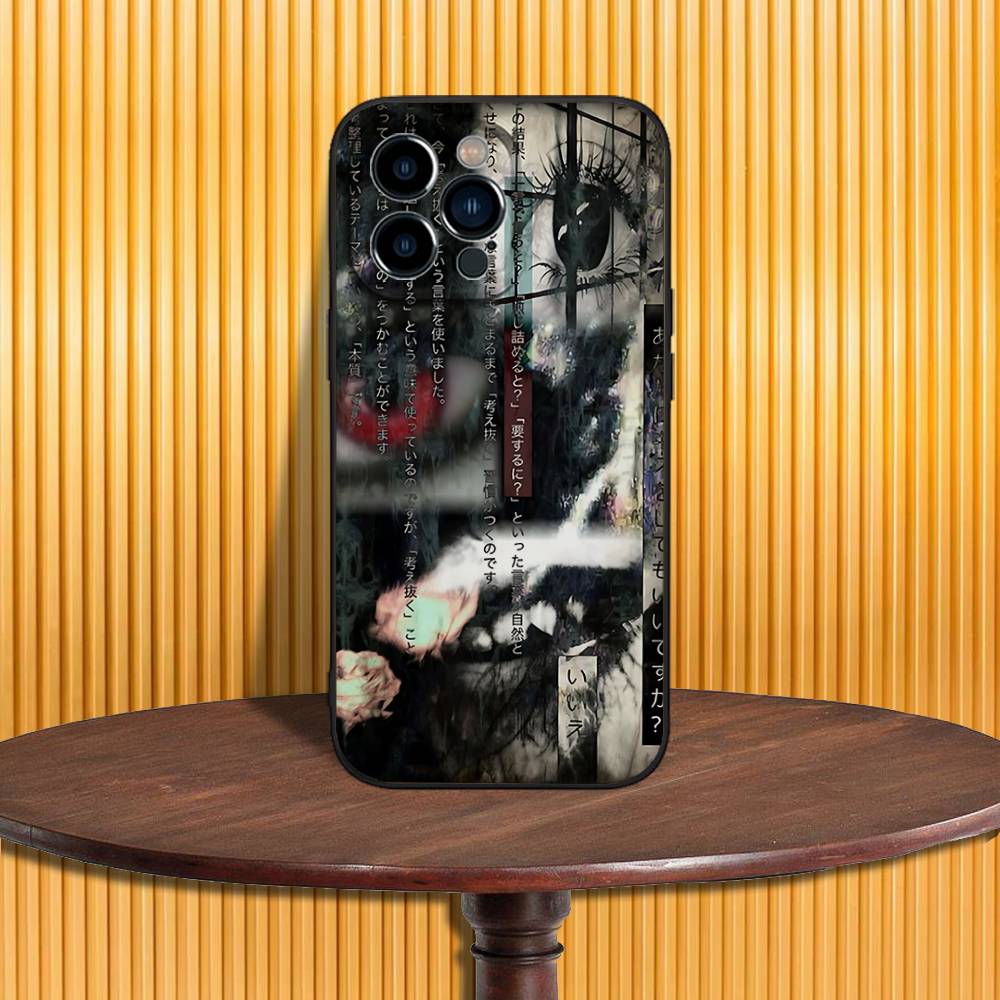 Gotische Coquette Cyber Sigilism Handyhülle Für iPhone 16,15,14,13,12,11,Pro,Max,Plus,X,XS,SE4,E,Mini,Weiche Schwarze Hülle