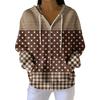 Women's Casual Fashion Long-Sleeved Zip-Up Christmas Print Knitted Hoodie
