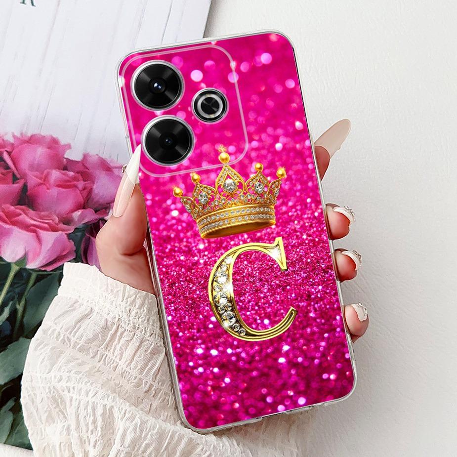 For Xiaomi Redmi 13 Case New Letters Cover 6.79'' Clear Silicone Soft TPU Phone Case For Xiaomi Redmi 13 Redmi13 Back Cover Bags