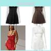 Summer Womens Sleeveless Lace Back Dress With High Waist For Casual Wear
