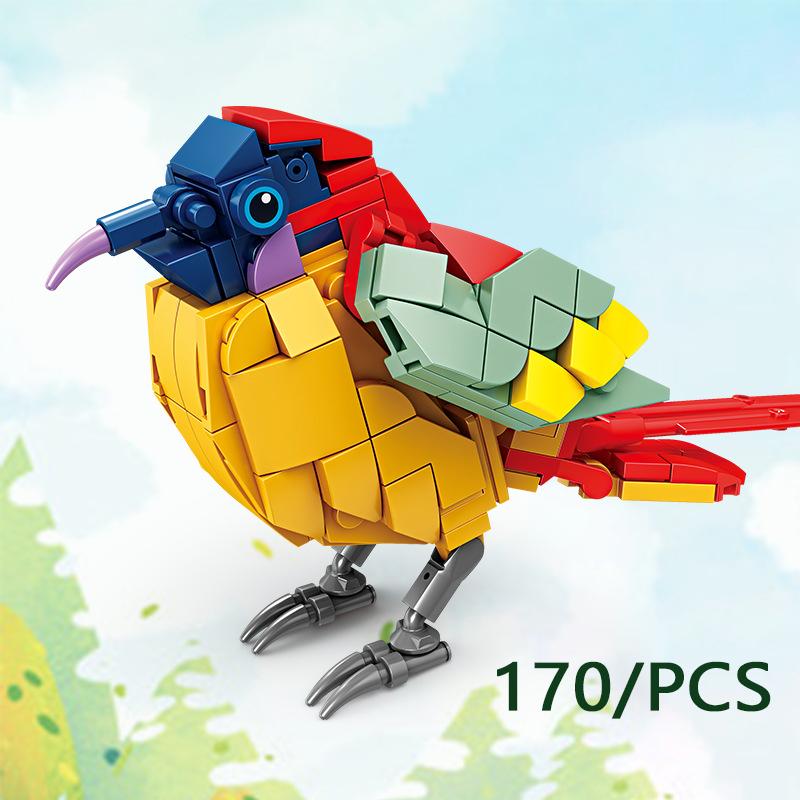 MOC Puzzle Zvířecí Stavební Kostky Včela Tygr Lev Žirafa Žába Krokodýli Liška Pták Divoké Prase Hmyz Mini DIY Cihlová Hračka Dárek F029