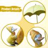 Duck Statue with Raincoat Umbrella Resin Sculpture Gift Animal Garden Figurine for Corridor Shelf