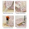 3 Pcs/Set Floral Backpack Women Flower Rucksack Shoulder Bag Makeup Pouch Quilted Daypack for Girls School Work Travel