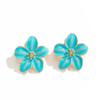 Chic Multi-color Enamel Flower Stud Earrings: Fashionable Alloy with Floral Drop Oil Design