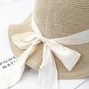 Women's Foldable Fisherman Sun Hat Breathable Sun Protection Wide Brim with Bow Ribbon Fashion Summer Beach Travel Korean Style