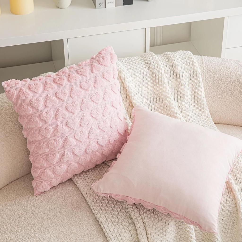 Modern Solid Color Love Plush Throw Pillow Cover,Valentine's Day Cushion Cover, Home,Room,Bedroom,Living Room,Sofa Decor