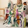 Abstract Art Flannel Throw Blanket Soft Warm, Machine Washable, Cozy Cover for Home, Sofa, Office Naps, Christmas & Halloween