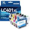 LC401XL LC401 Ink Cartridges Replacement for LC401XL Ink Cartridges for Brother Printer Compatible with Brother MFC-J1010DW MFC-J1012DW MFC-J1170DW