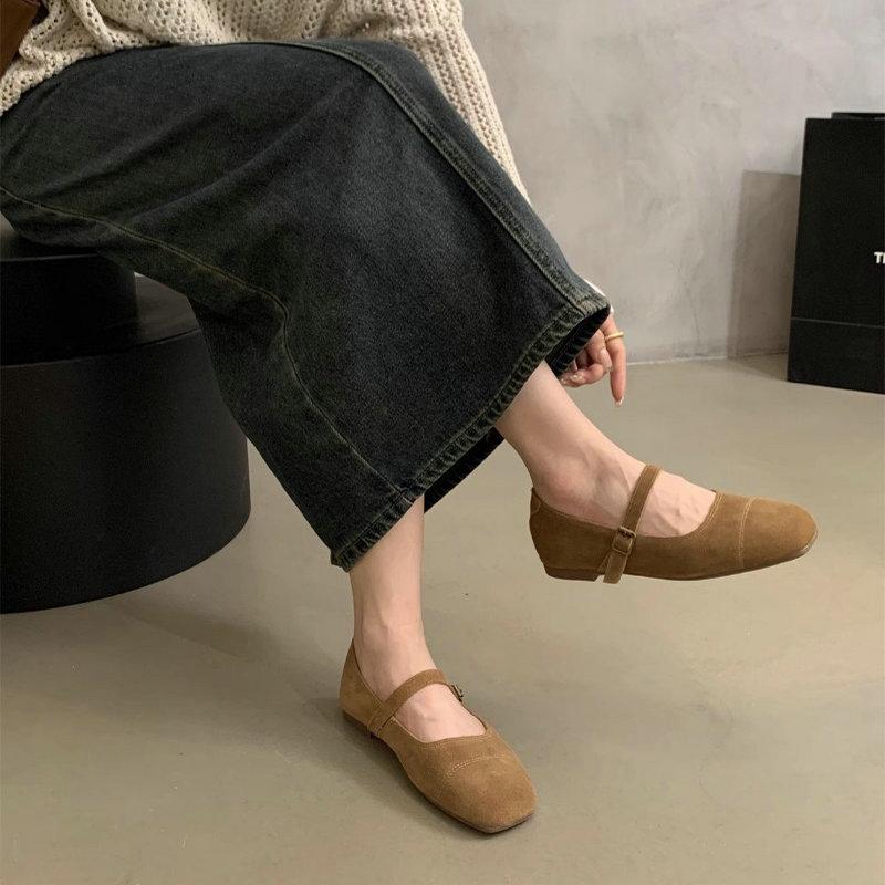 Fashion Flat Shoes for Women 2025 Spring and Autumn Round Toe Shallow Mouth New Retro Casual Mary Jane Women's Shoes Loafers