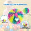 Rainbow Sensory Puffer Ball – 22Cm/8.5" Stress Relief Toy With Spiky Texture & Stretchy Strings