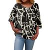 Summer Tops For Women Cute O Neck 3/4 Sleeve Blouses Floral Print Top Casual Shirts