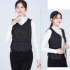 Yousheng Winter Women Layering Vest Coat Thin Padded Button Closure V Neck Sleeveless Solid Color Windproof Heat Retention Outdoor Down Coat
